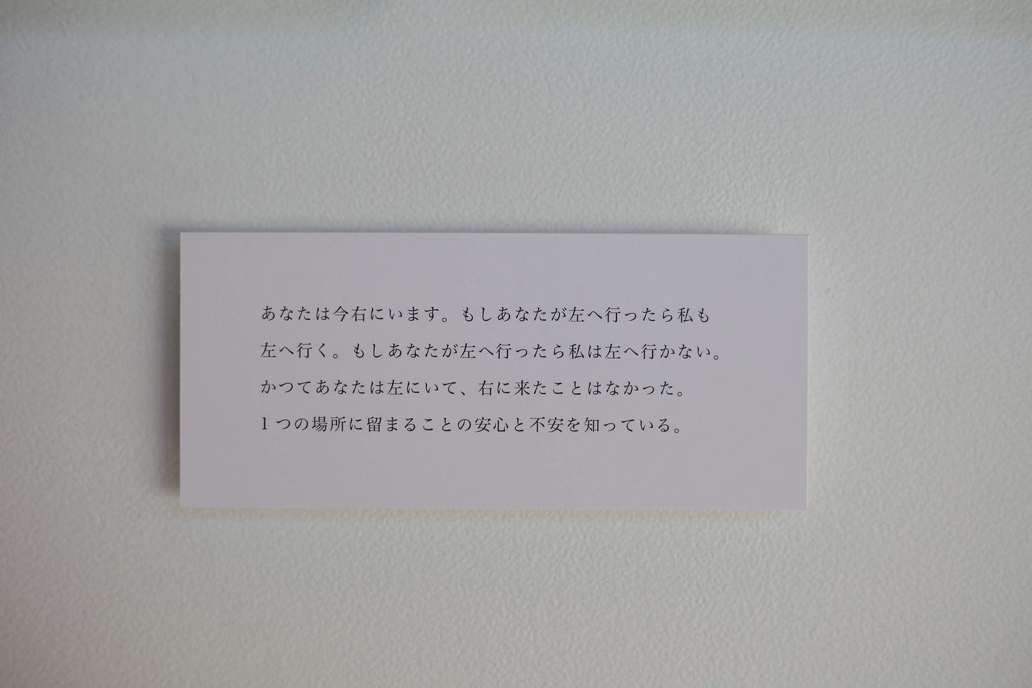 久芳真純 作品 <左右の再配置> “選ばなかった左”
