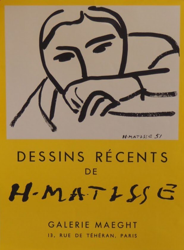 DESSINS RÉCENTS DE H-MATISSE POSTER GALERIE MAEGHT