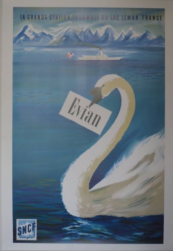 Evian, la grande station thermale du lac Léman France illustration de Dubois POSTER