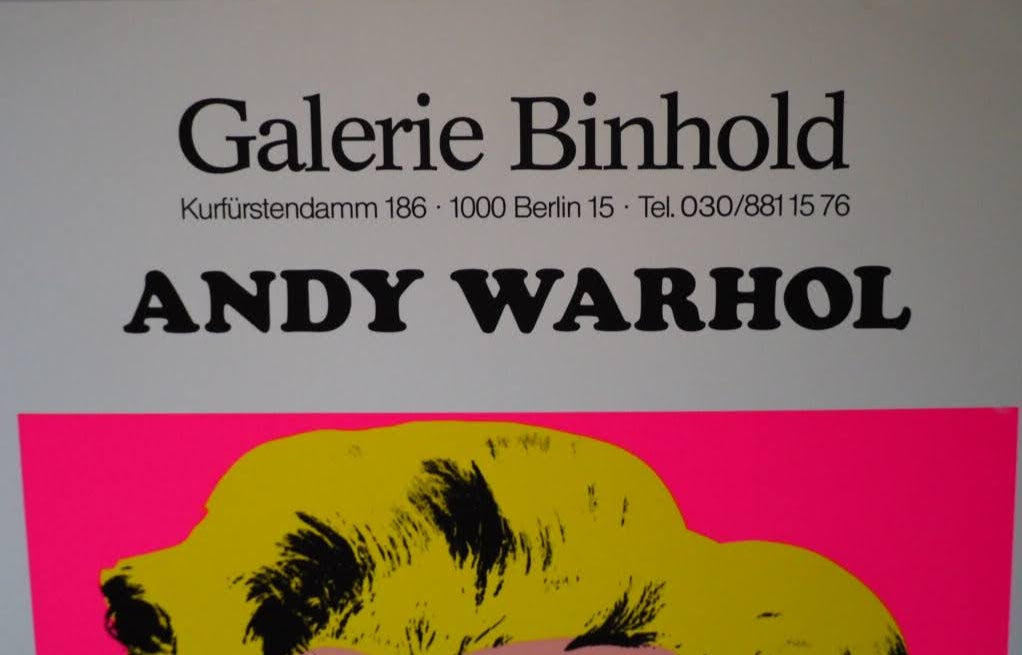 ANDY WARHOL  Galerie Binhold POSTER